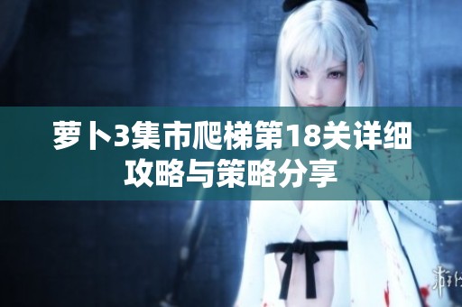 蘿卜3集市爬梯第18關(guān)詳細(xì)攻略與策略分享