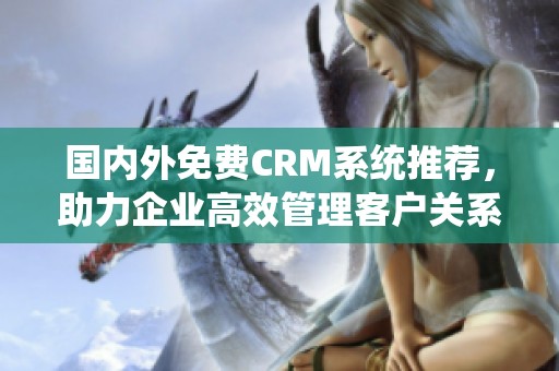 國(guó)內(nèi)外免費(fèi)CRM系統(tǒng)推薦,助力企業(yè)高效管理客戶關(guān)系 國(guó)內(nèi)外免費(fèi)CRM系統(tǒng)推薦,助力企業(yè)高效管理客戶關(guān)系