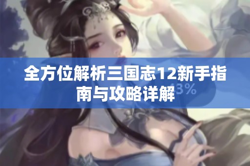 全方位解析三國志12新手指南與攻略詳解