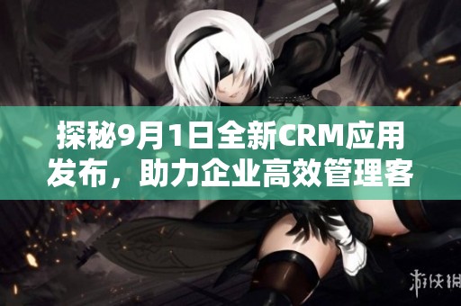 探秘9月1日全新CRM應(yīng)用發(fā)布，助力企業(yè)高效管理客戶關(guān)系