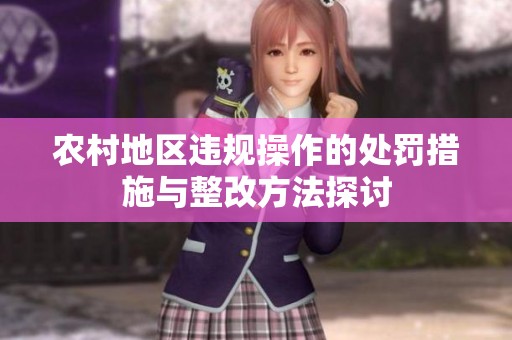 農(nóng)村地區(qū)違規(guī)操作的處罰措施與整改方法探討