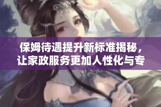 保姆待遇提升新標(biāo)準(zhǔn)揭秘，讓家政服務(wù)更加人性化與專業(yè)化