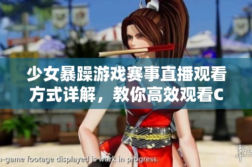 少女暴躁游戲賽事直播觀看方式詳解，教你高效觀看CSGO賽事內(nèi)容