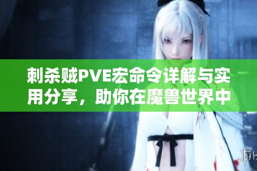刺殺賊PVE宏命令詳解與實(shí)用分享，助你在魔獸世界中提升戰(zhàn)斗效率