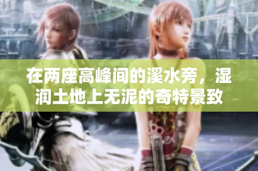 在兩座高峰間的溪水旁，濕潤(rùn)土地上無泥的奇特景致