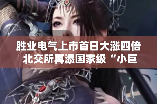 勝業(yè)電氣上市首日大漲四倍 北交所再添國家級(jí)“小巨人”企業(yè)