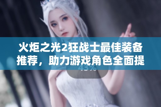 火炬之光2狂戰(zhàn)士最佳裝備推薦，助力游戲角色全面提升