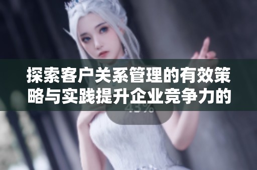 探索客戶關(guān)系管理的有效策略與實(shí)踐提升企業(yè)競(jìng)爭(zhēng)力的全面指南