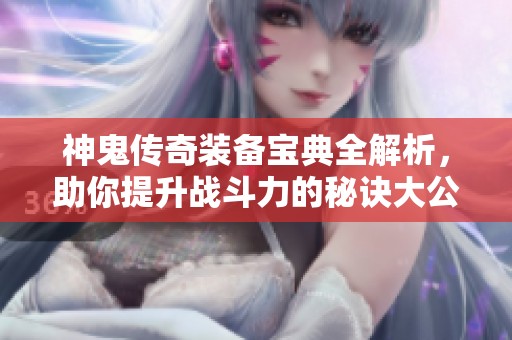 神鬼傳奇裝備寶典全解析，助你提升戰(zhàn)斗力的秘訣大公開！