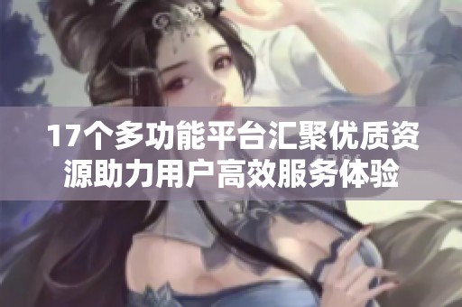17個(gè)多功能平臺匯聚優(yōu)質(zhì)資源助力用戶高效服務(wù)體驗(yàn)