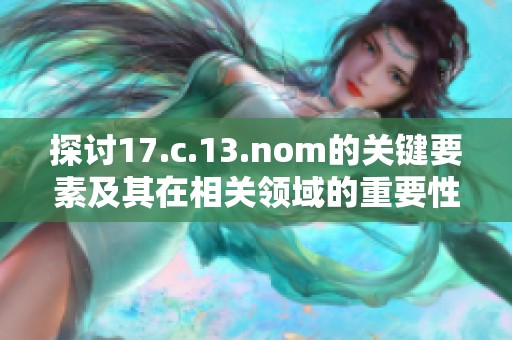 探討17.c.13.nom的關(guān)鍵要素及其在相關(guān)領(lǐng)域的重要性與影響力