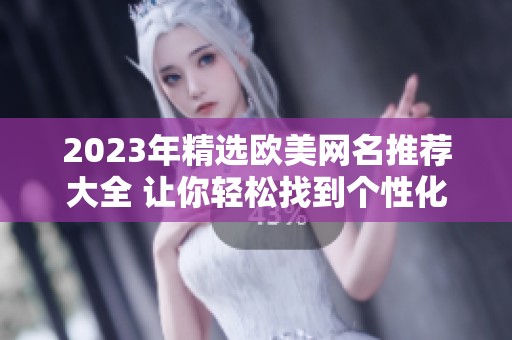 2023年精選歐美網(wǎng)名推薦大全 讓你輕松找到個性化名稱