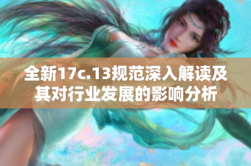 全新17c.13規(guī)范深入解讀及其對(duì)行業(yè)發(fā)展的影響分析