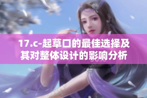 17.c-起草口的最佳選擇及其對整體設計的影響分析