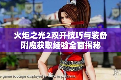 火炬之光2雙開技巧與裝備附魔獲取經(jīng)驗(yàn)全面揭秘
