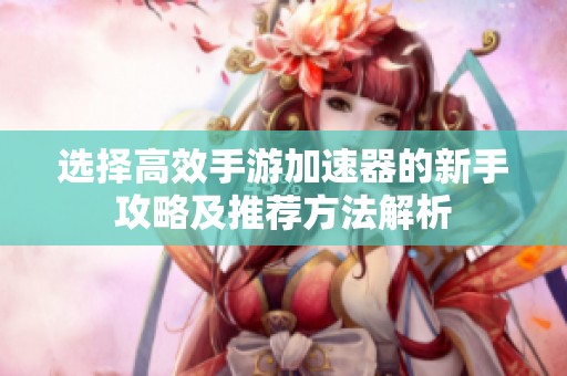 選擇高效手游加速器的新手攻略及推薦方法解析