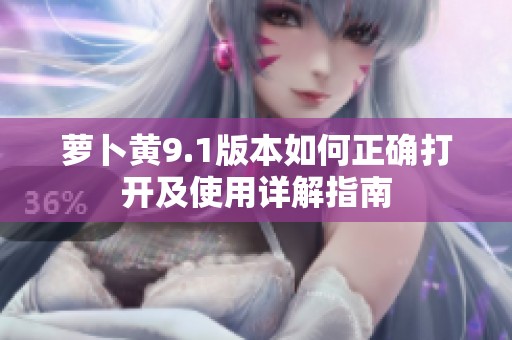 蘿卜黃9.1版本如何正確打開及使用詳解指南