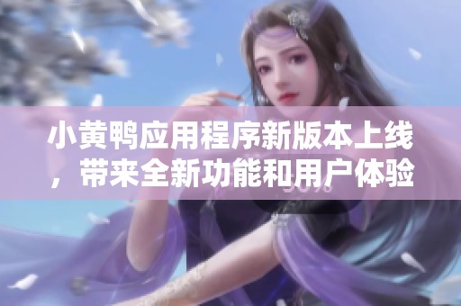 小黃鴨應(yīng)用程序新版本上線，帶來(lái)全新功能和用戶體驗(yàn)提升