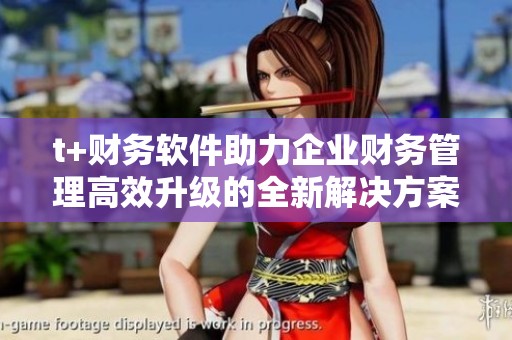 t+財務(wù)軟件助力企業(yè)財務(wù)管理高效升級的全新解決方案